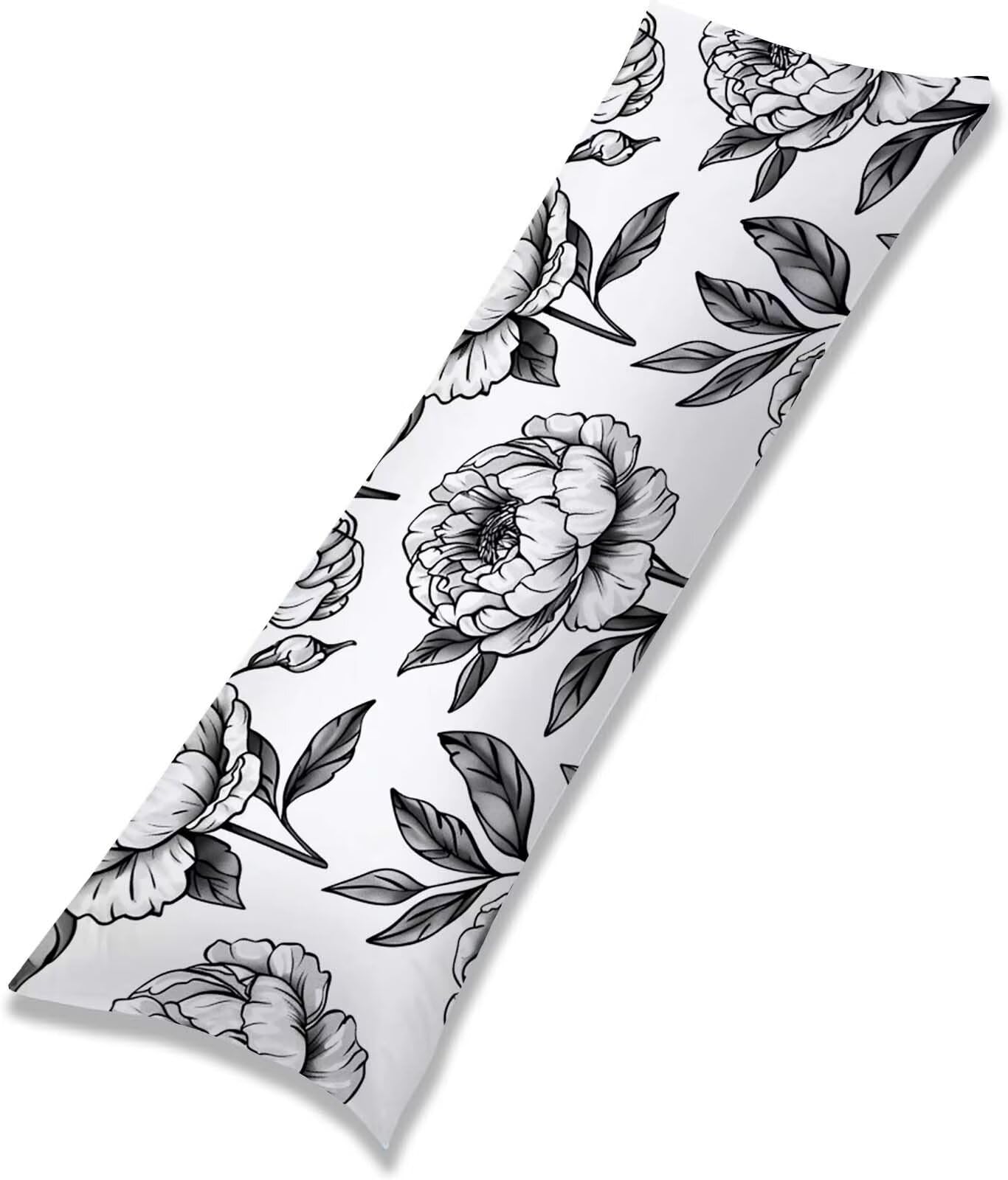 Fodera Cuscino 50 x 150 cm, Nero-1 Velluto Copricuscini Letto, | con Invisibile Cerniera, Morbida e Traspirante, per biancheria da letto, divano, hotel, chi dorme sul fianco Bianco j-185