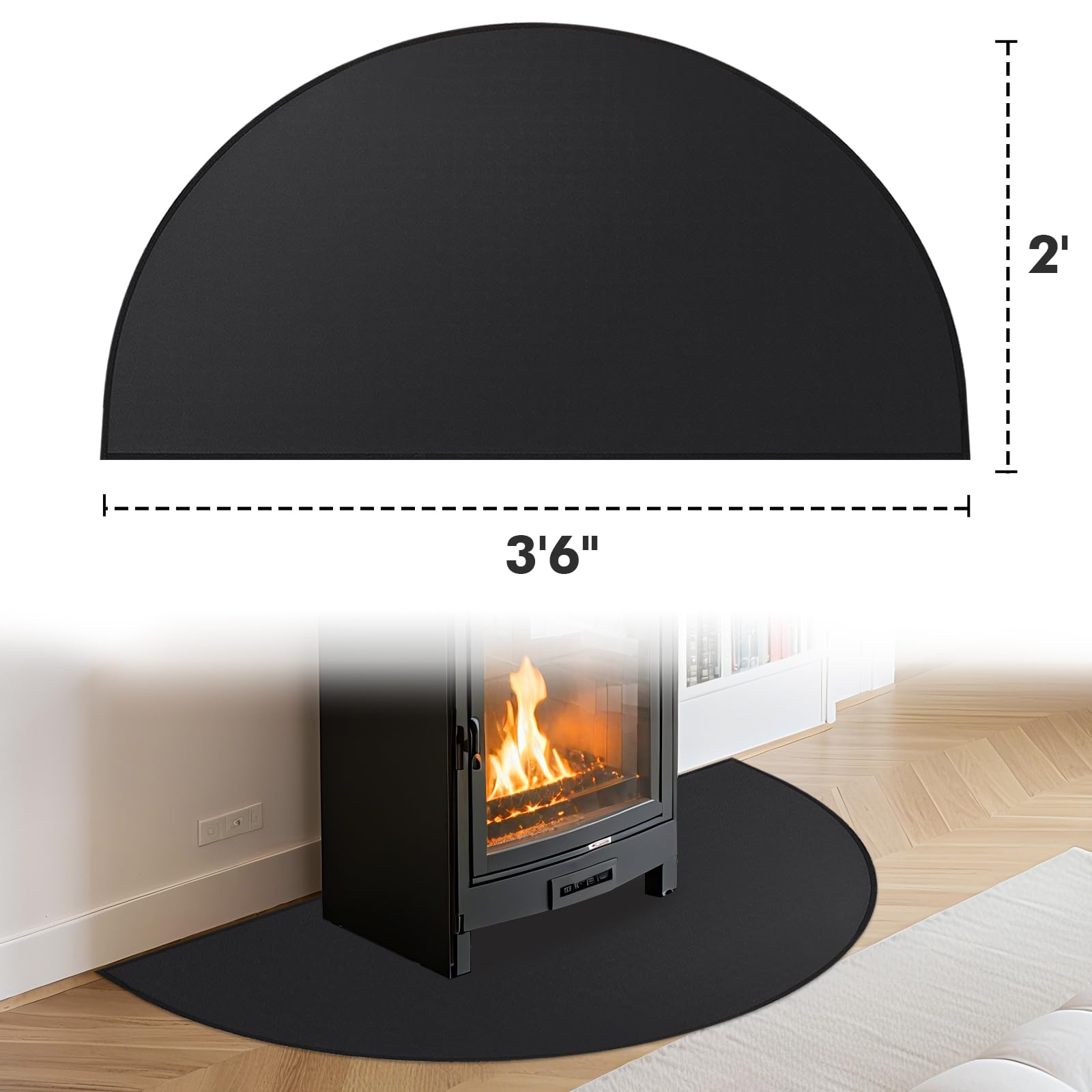 Alfombras Chimenea Hearth - Alfombras Resistentes Al Fuego, 42 X 24 X 0.04  Pulgadas, Tapete Ignífugo Para Chimenea, Almohadillas Para Estufa De Leña,  Chimenea, Interior Y Exterior, Protege El Suelo De Chispas, image size:1600x1600