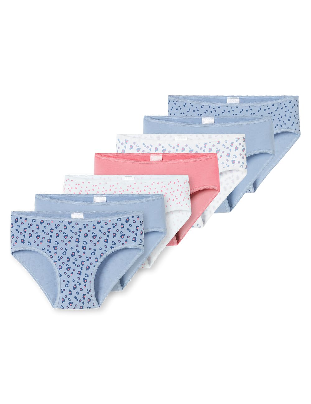 Schiesser Mädchen 7 Pack Slips Unterhosen - 95/5 Organic Cotton Bio Baumwolle - Größe 92 Bis 140 Slip (7er Pack)
