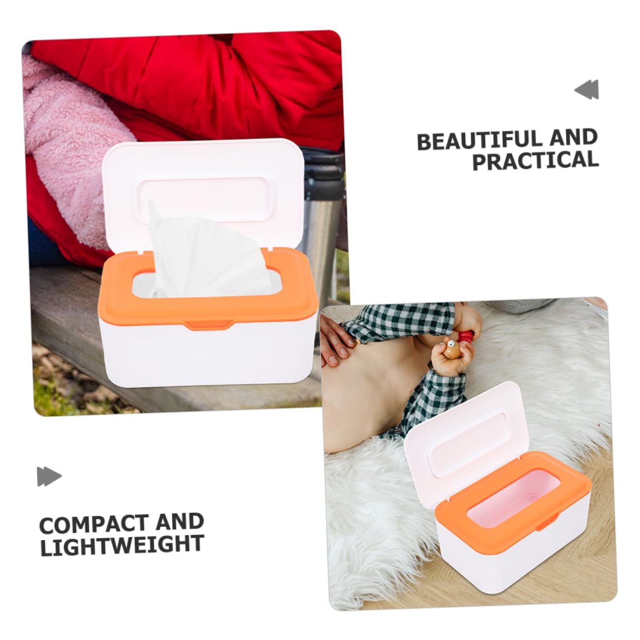 Boîte à Lingettes Humides Lot de 2 Pp Rechargeable Couvercle