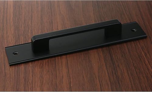 Miniatura 10 de Tirador de puerta de armario con barra trasera y pretaladrada, tirador de puerta corrediza para cajones, manijas de puerta de granero con placa,