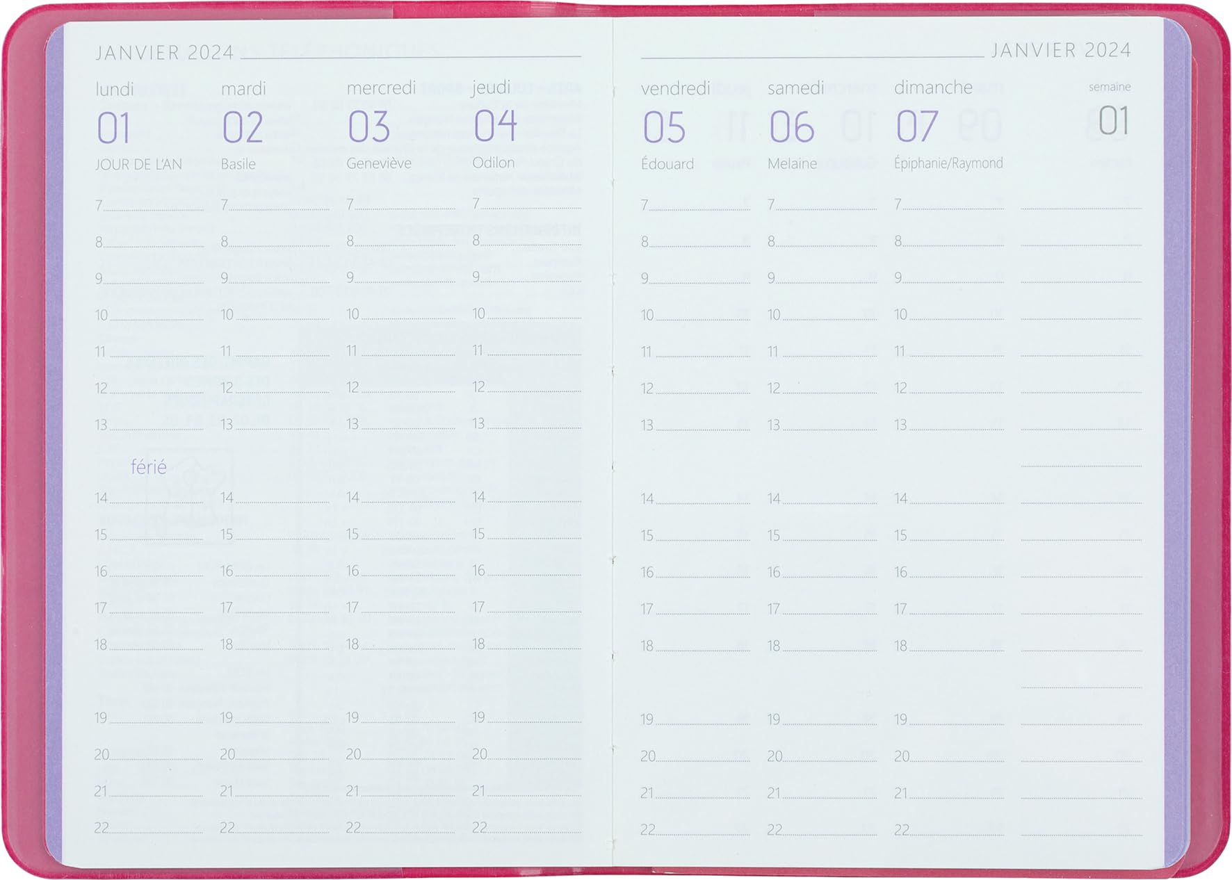 Agenda Semainier Oberthur Colornote 2022 Modèle Aléatoire