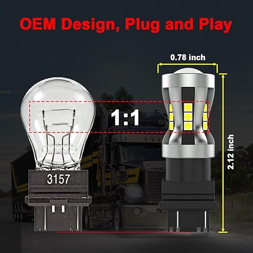 Miniatura 4 de 3157 Bombillas LED traseras de freno para Polaris Sportsman 450 570 850 1000 XP, repuesto RZR 570 OEM 4011064 12V P277W, 6000K blanco frío alto