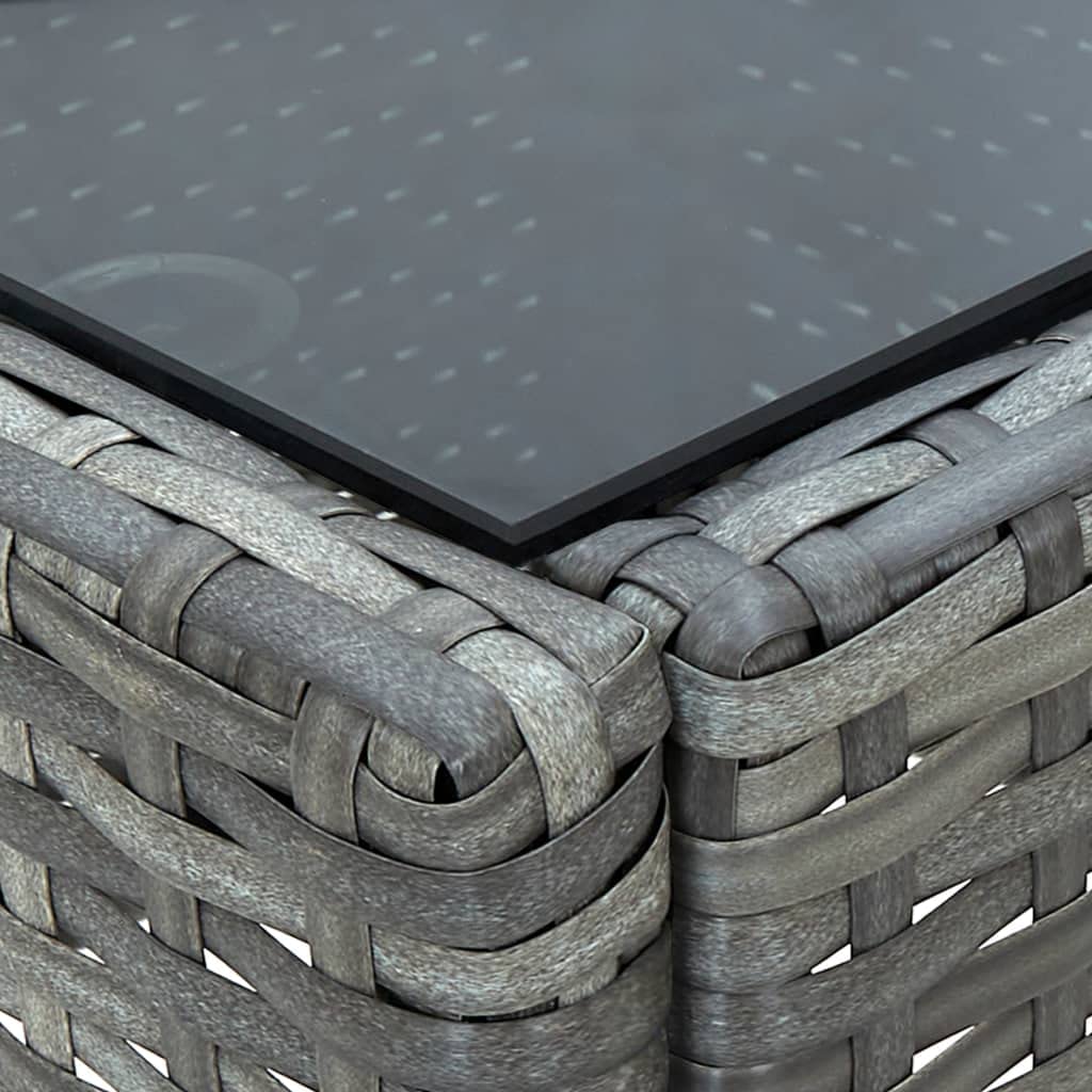 vidaXL Tuintafel Meubel Buitentafel Tafel Tuinmeubel Buitenmeubel Tafeltje Loungetafel Meubel Tuintafels Buitentafels Poly Rattan Grijs