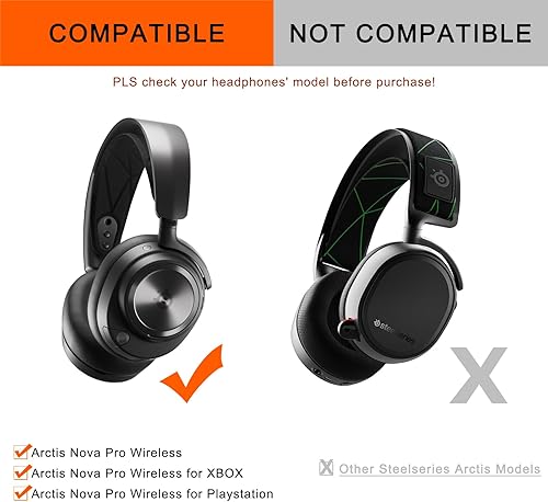 Miniatura 2 de Nova Pro - Almohadillas inalámbricas mejoradas, repuesto para auriculares inalámbricos Steelseries Nova Pro con diseño de gel de enfriamientoespuma