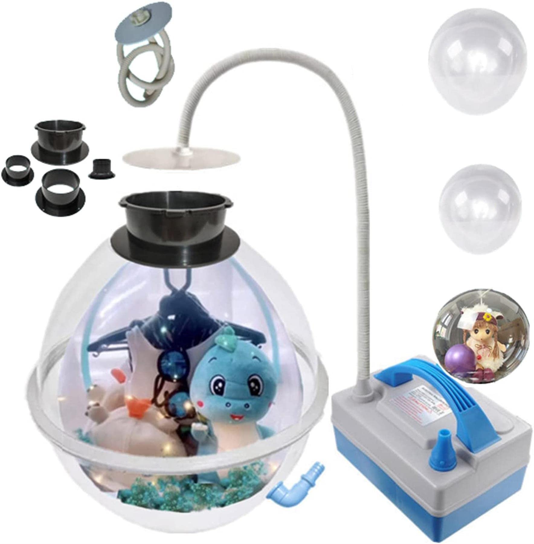 Machine de remplissage de ballons transparente avec kit d'outils d'insertion rapide