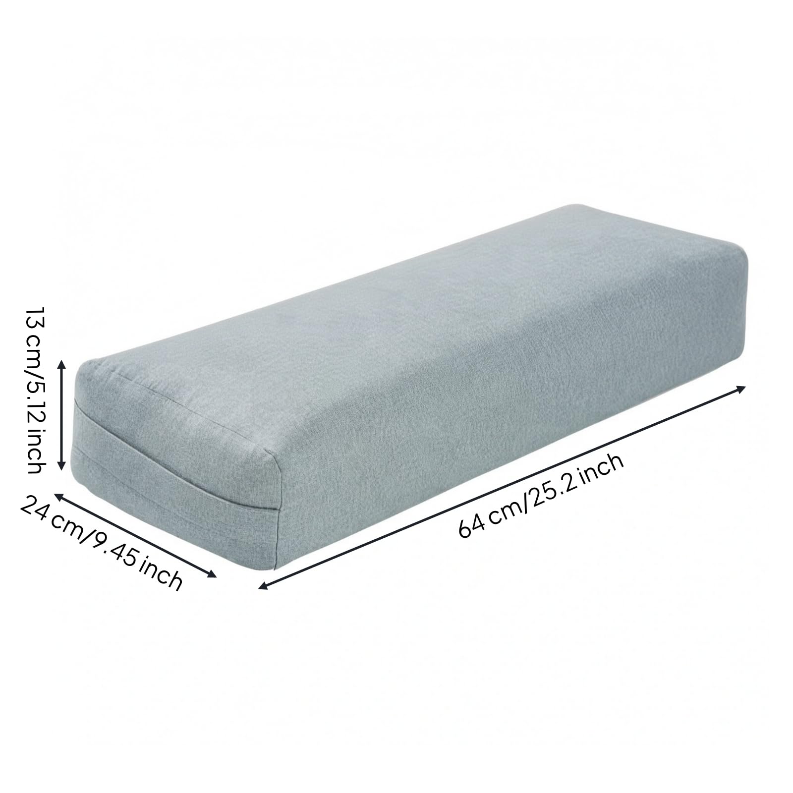 rockible Cojín Rectangular Estiramiento Estable | senfundable, Cojín Estiramiento Rectangular, para Gimnasio, Gris, 65cm