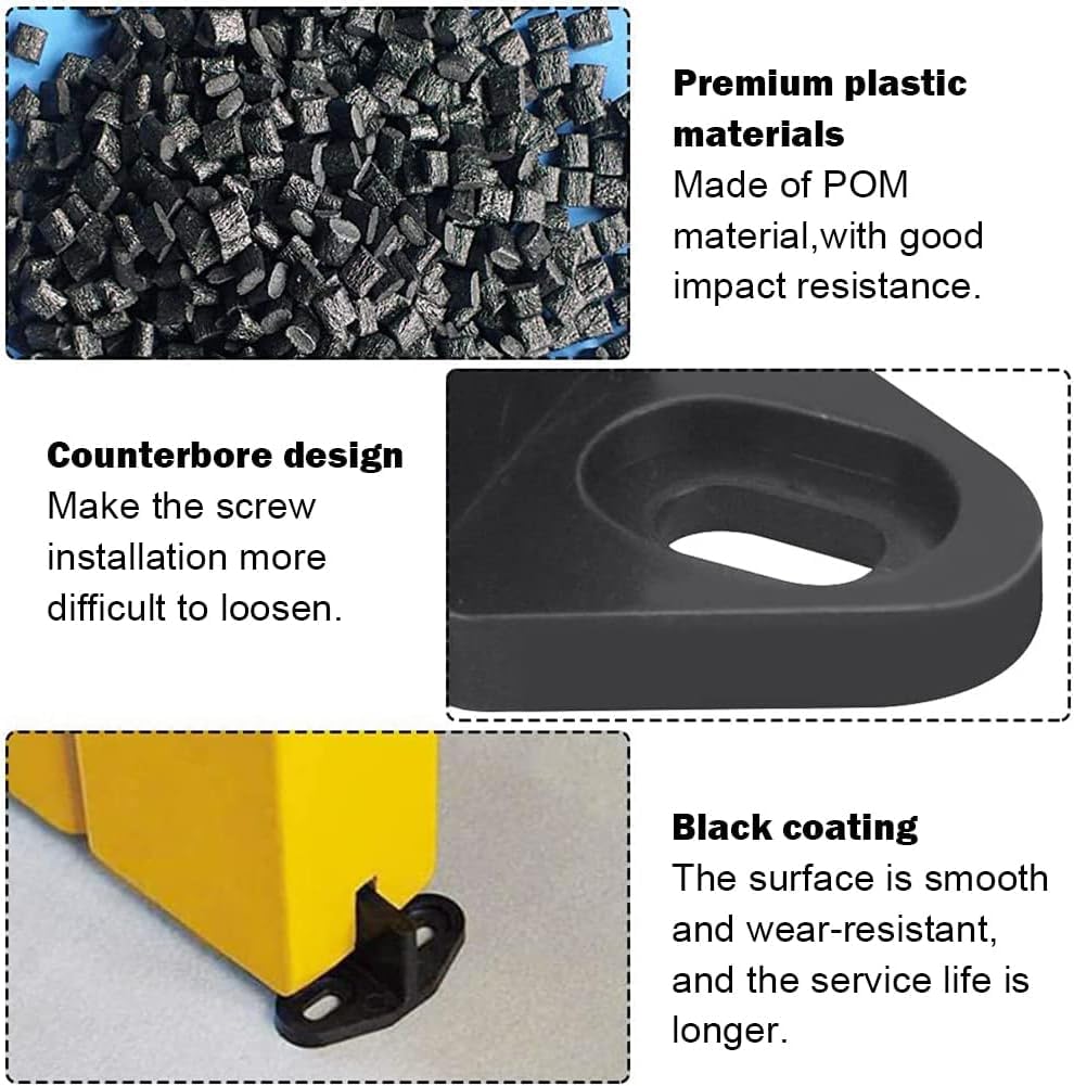 Guida al pavimento in plastica rivestita nera Guida al pavimento della porta del fienile Ferramenta per porta del fienile per accessori per l'hardware del cancello inferiore della porta del