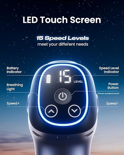 Miniatura 3 de RENPHO C3 - Pistola de masaje de percusión de tejido profundo profesional potente pistola de masaje muscular silenciosa para atletas 20 velocidades