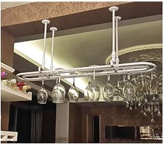 NMDCDH Portavasos para Colgar, Portavasos, Portavasos para Vino, Portavasos para decoración de Bar en casa al revés, Portavasos para Colgar (Color: Blanco, Tamaño: 100 * 25cm)