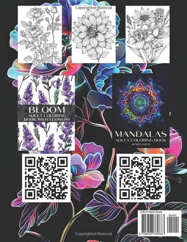 Snapklik.com : Bloom Adult Coloring Book: Relaxing Floral Designs For ...