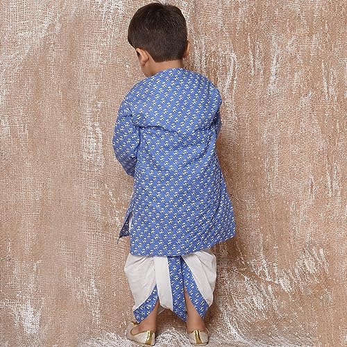 Image of AJ DEZINES Kids Ethnic Wear Pure Cotton Dhoti Kurta Set For Boys