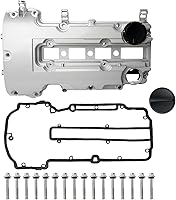 Vista 1 de Tapa de Válvula de Aluminio Mejorada con Junta, Pernos y Tapón de Relleno de Aceite Compatible con 2011-2020 Chevy Cruze Sonic Trax Volt ELR Buick