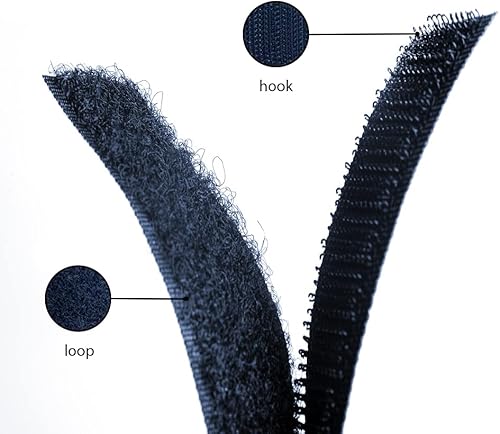 Miniatura 7 de Cinta de velcro para coser azul marino de 1 pulgada de ancho, no adhesiva, 1 yarda de longitud, cinta de nailon azul, juego de sujetadores de tela