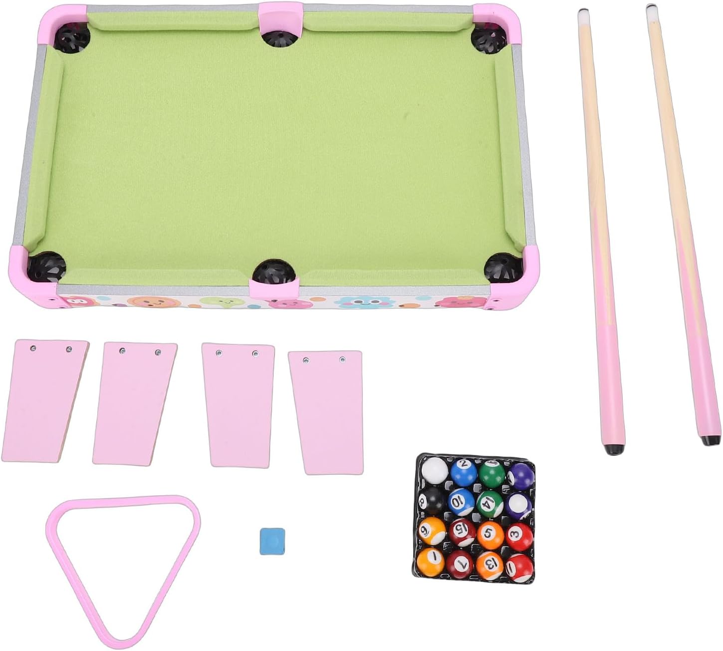Keenso Mini Pool Table, Portable Desktop Kids Billiard Game with Locking Legs, Perfect for Indoor Family Fun and Parent Child Bonding, Size 51x32cm