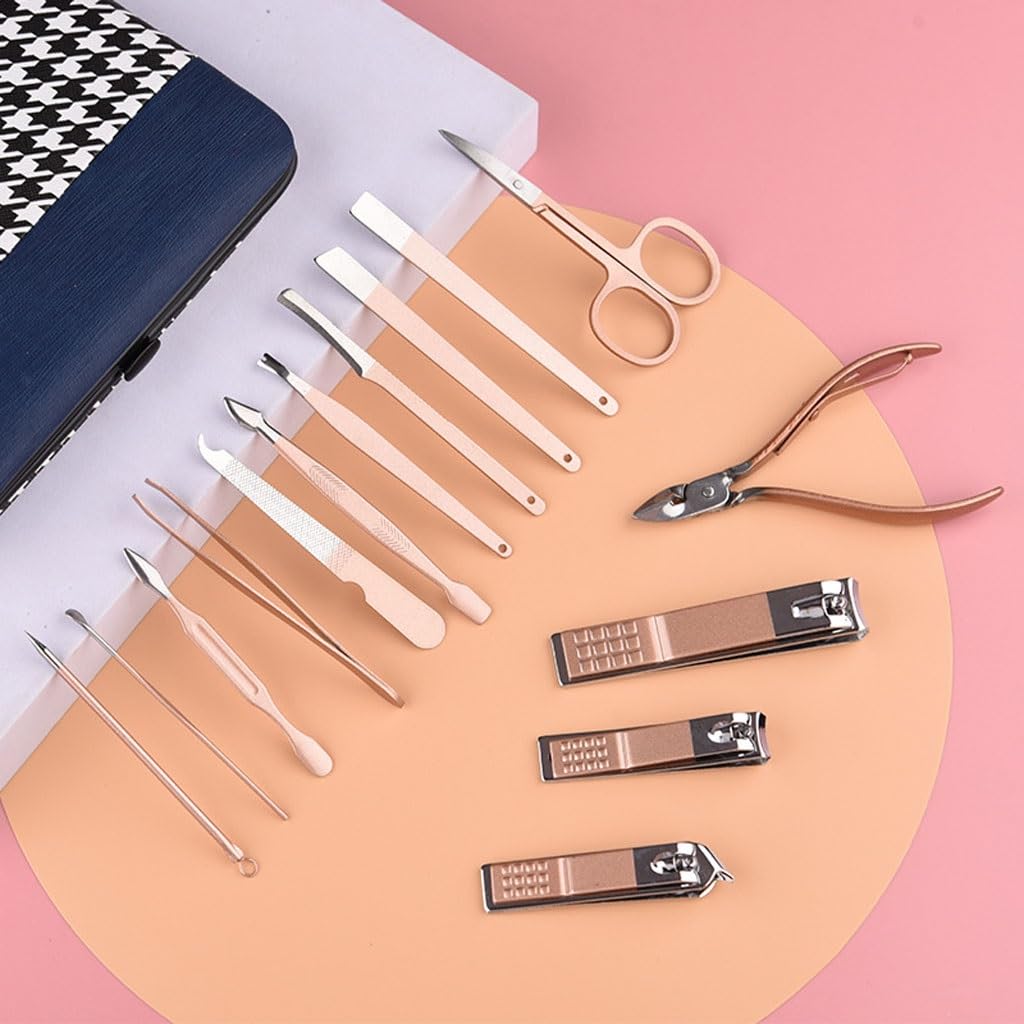 Set di 15 Pezzi per Manicure e Bellezza, forbicine per Unghie Portatili, Strumenti multifunzionali per la casa
