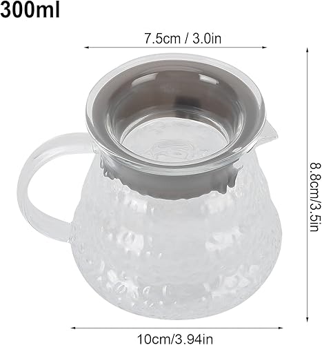 Miniatura 4 de Jarra de café, 30020.3 fl oz de vidrio de borosilicato transparente, jarra de café, servidor de café para verter sobre café y té, cafetera (10.1 fl
