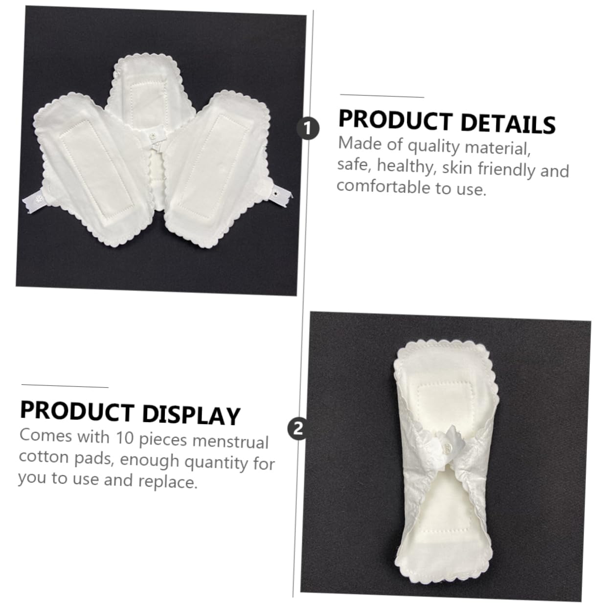 Beaupretty 3 Juegos De Compresas Reutilizables Para La Menstruación De Algodón Absorbente Fáciles De Limpiar 10 Unidades X 3