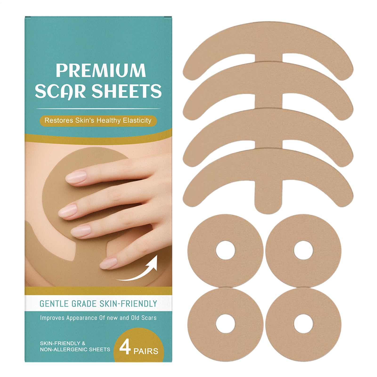 Cerotti In Silicone Per Cicatrici Al Seno - 4 Pezzi Assorbimento Cicatrici | Silicone Traspirante Morbido Riutilizzabile Supporto Recupero Per Donne Adulti
