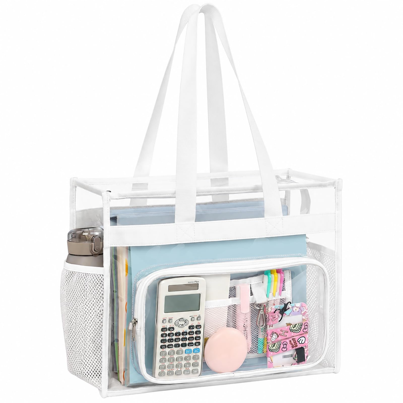 PACKISM Clear Tote Bag for School - Large Heavy Duty Clear Tote for Girls
