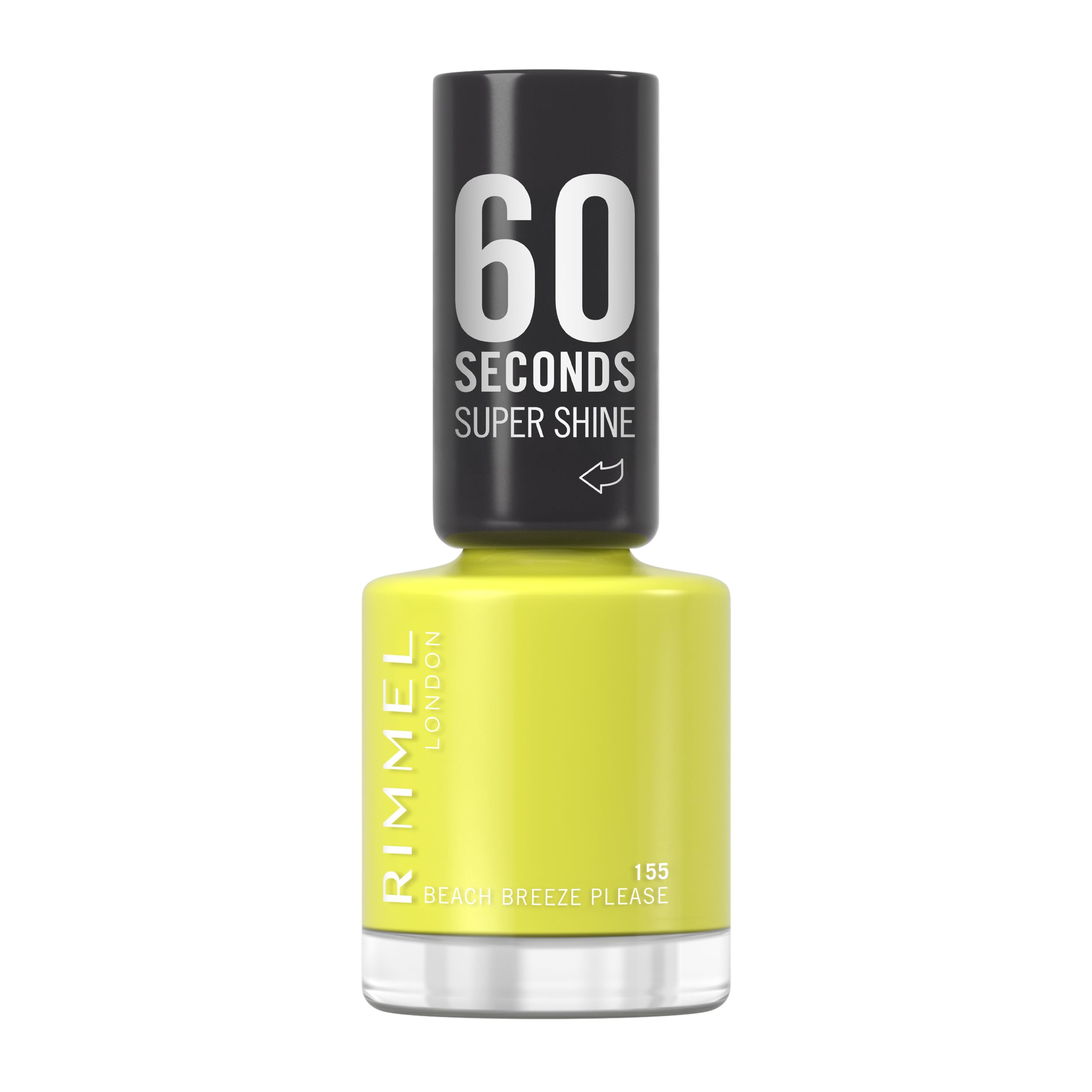 Rimmel London Colour Your Way 60 Seconds Super Shine Nail Polish - Quick Drying - Resists Chips & Fading, Lasts Up To 10 Days - Precise Application In One Stroke - 155 Beach Breeze Please, 8 ml
