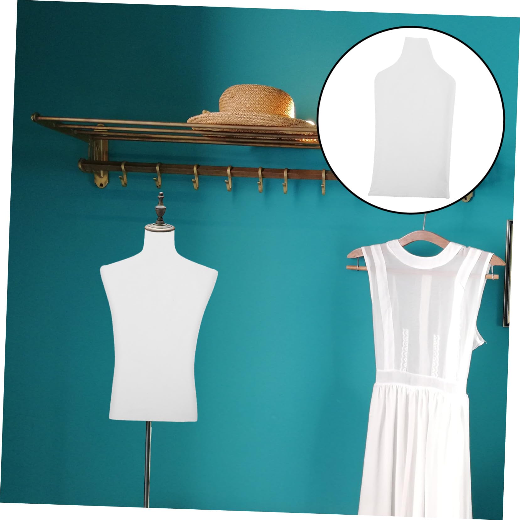 Copri Manichino Maschile in Cotone Bianco per Negozi di Abbigliamento Design Realistico e Facile Installazione, Versatile per Esposizioni e Studi Fotografici