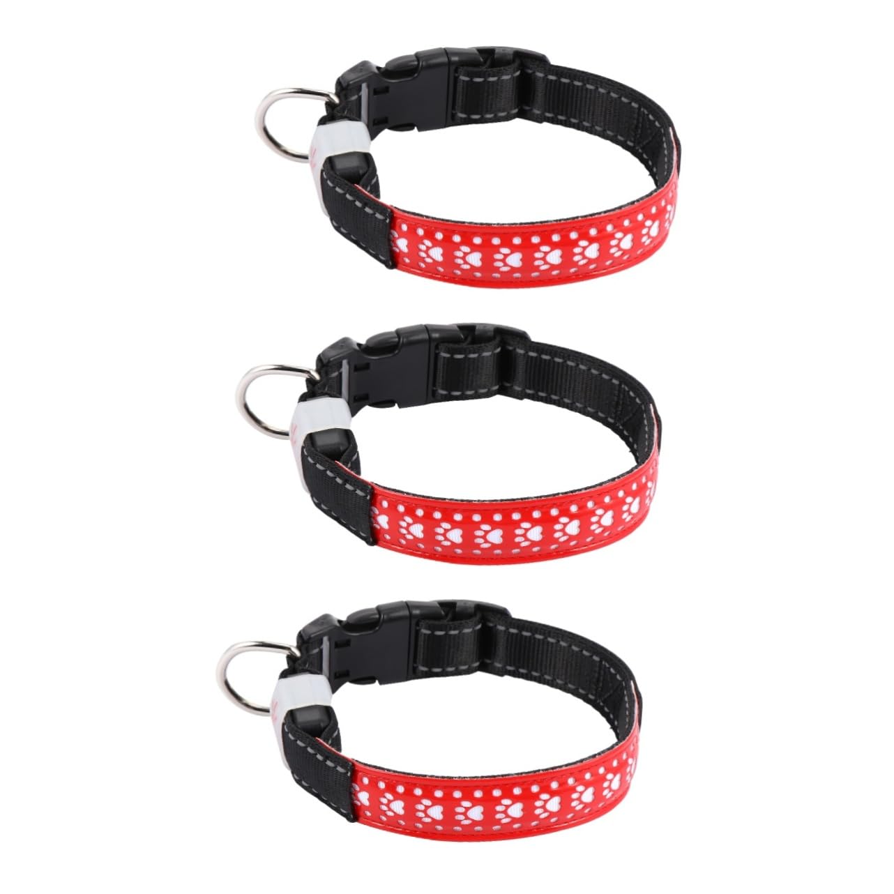 Kisangel 3pièces Collier LED pour Chien PU Et Collier Lumineux pour Animaux De Compagnie