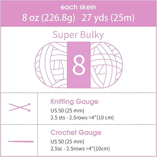 Vista 319 de HOMBYS Hilo de felpilla grueso y voluminoso para tejer a mano, hilo grueso y esponjoso para tejer a mano, hilo de felpa suave, paquete de 8