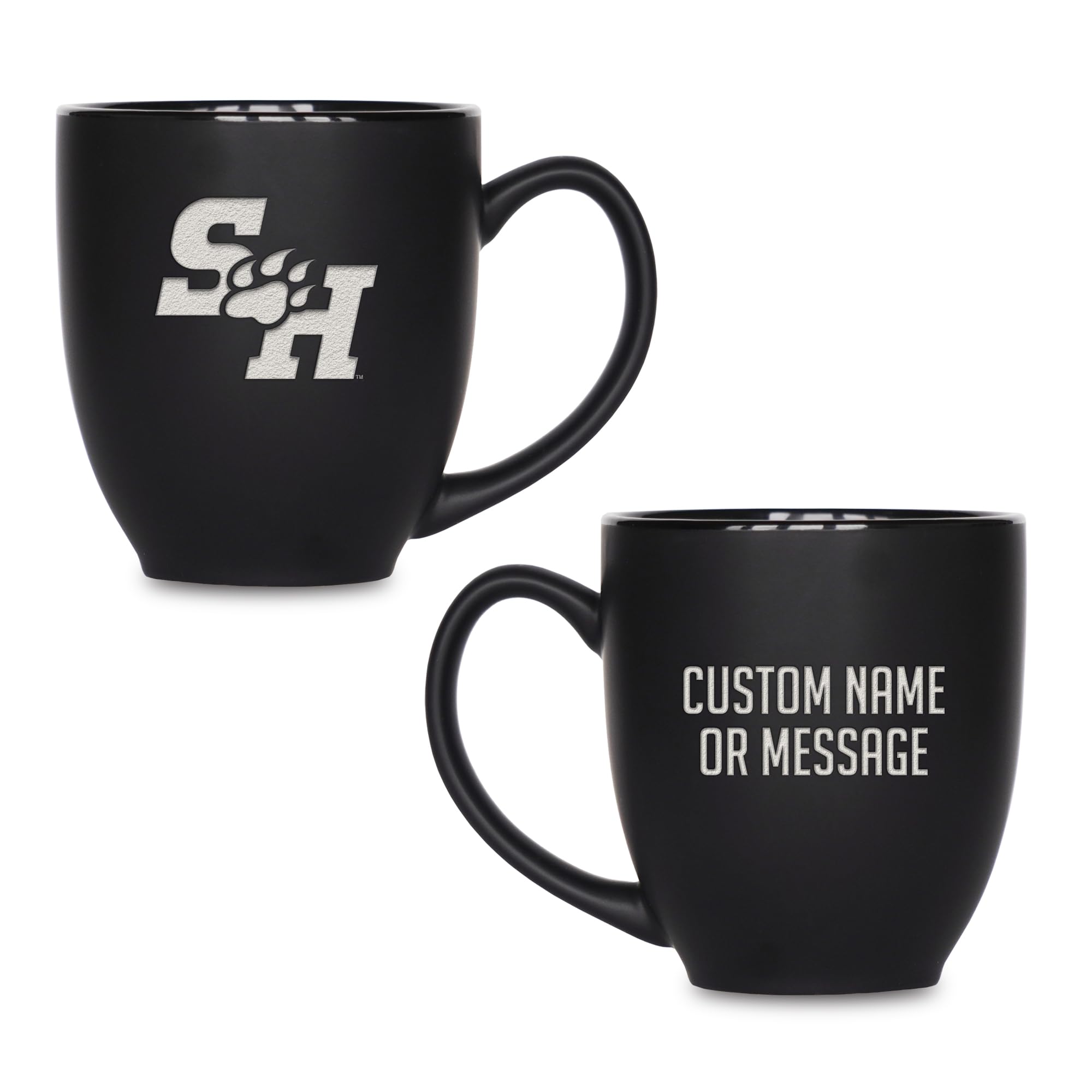 Rico Industries NCAA Primary 15-Oz Personalized Matte Black Bistro Mug - for Hot or Cold Drinks