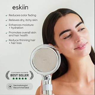 Eskiin Filtered Shower Head - Best HandHeld Shower Head With Filters For Healthy Hair & Skin - High Pressure - Reduce Dandruff, Protect Colored Hair, And Soothe Dry Skin (Chrome)