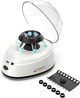 Four E's Scientific Mini Centrifuge 5400rpm, 2000 x g RCF with 2 Interchangeable Rotors for 0.2/0.5/1.5/2mL Tube Capacity - NOT for Blood Samples