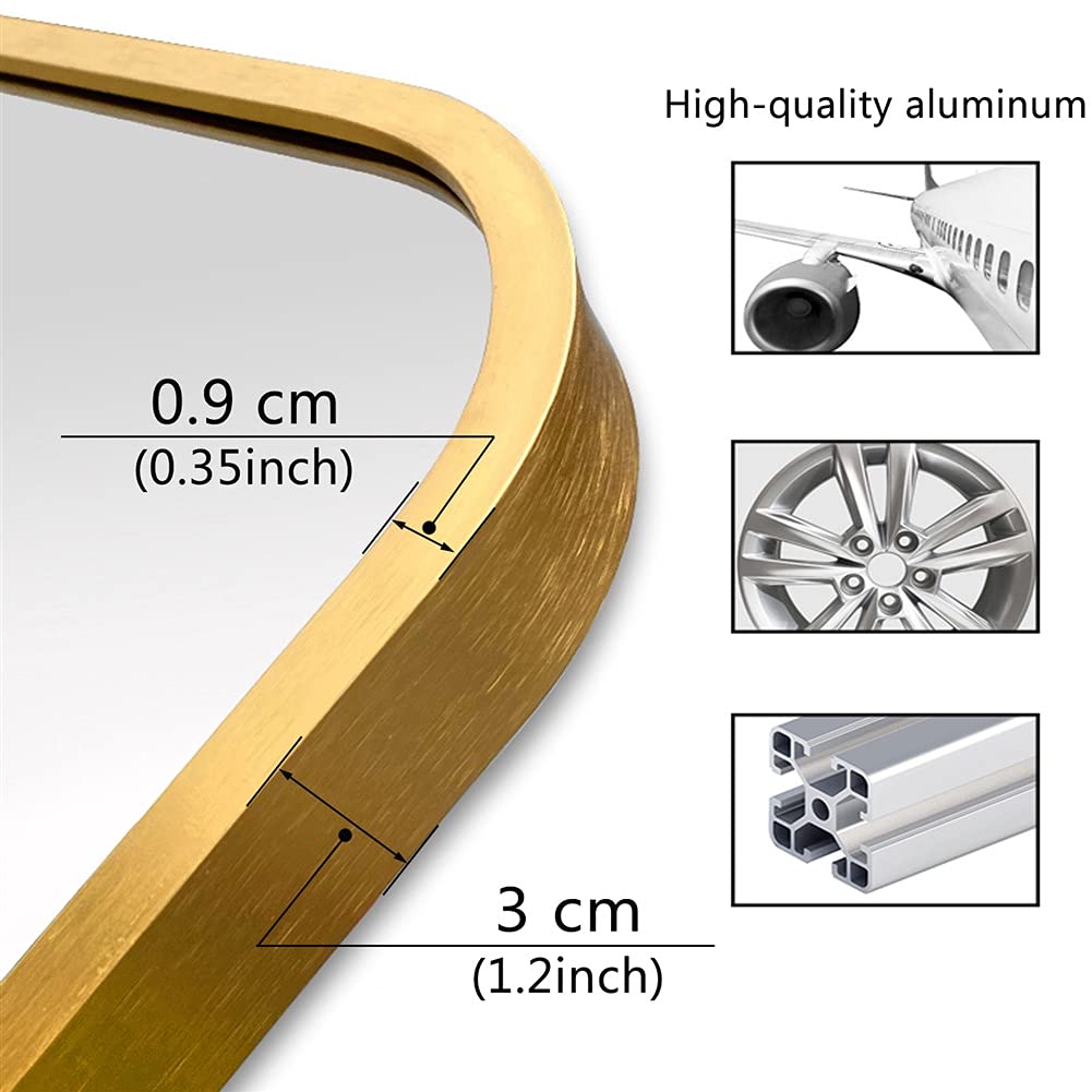 LIGUOYI Spiegel Rechteckig, Aluminiumlegierungs Rahmen Wand-Spiegel, 50×7 cm Moderner Badezimmerspiegel, Vertikale Und Horizontale Aufhängung, Für Wohnzimmer Badezimmer Flur Und Ankleideraum