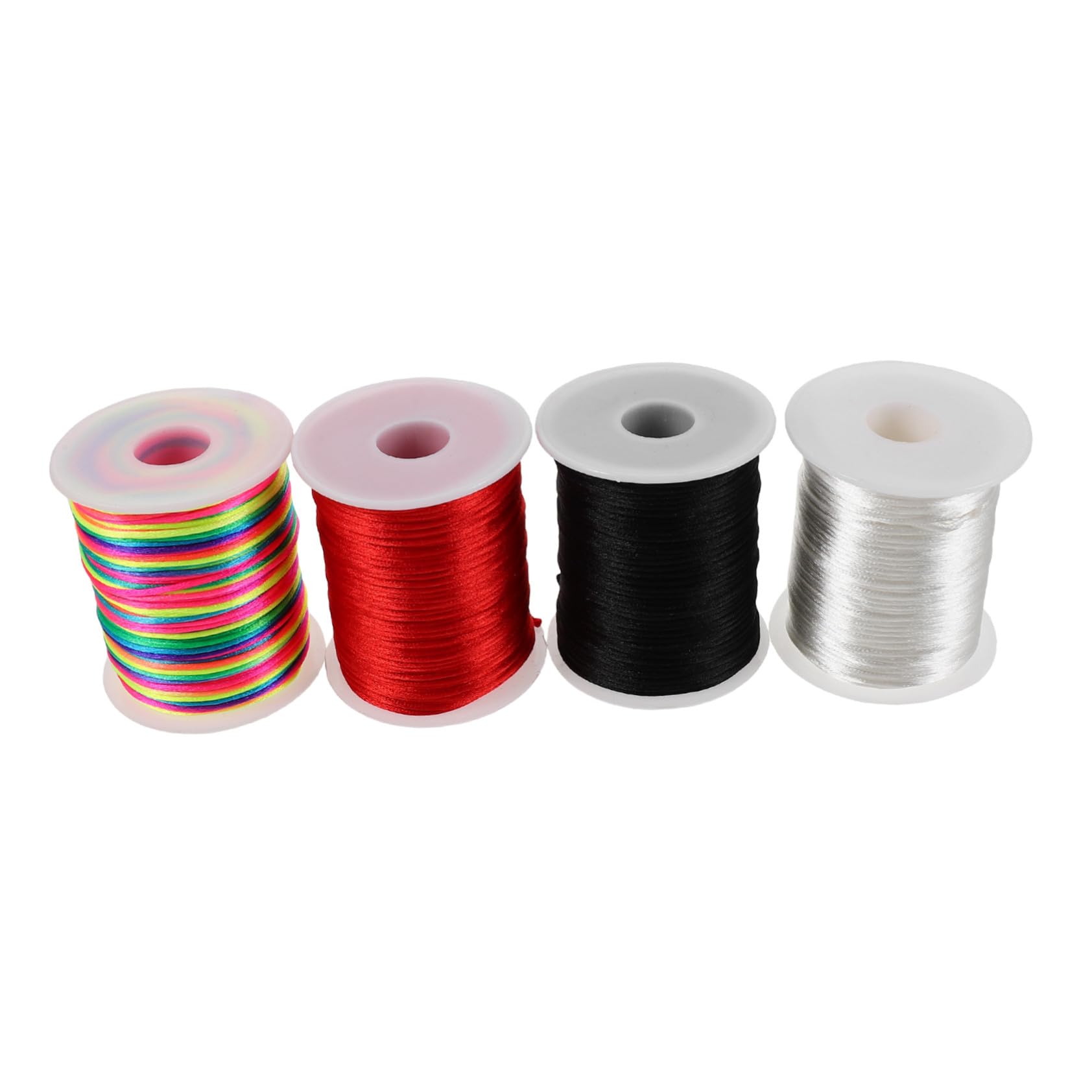 Veemoon 4 Rollos Cuerda Trenzada Encerada para Manualidades Joyería DIY Poliéster con Brillo Natural Resistente para Pulseras Collares Abalorios Craft