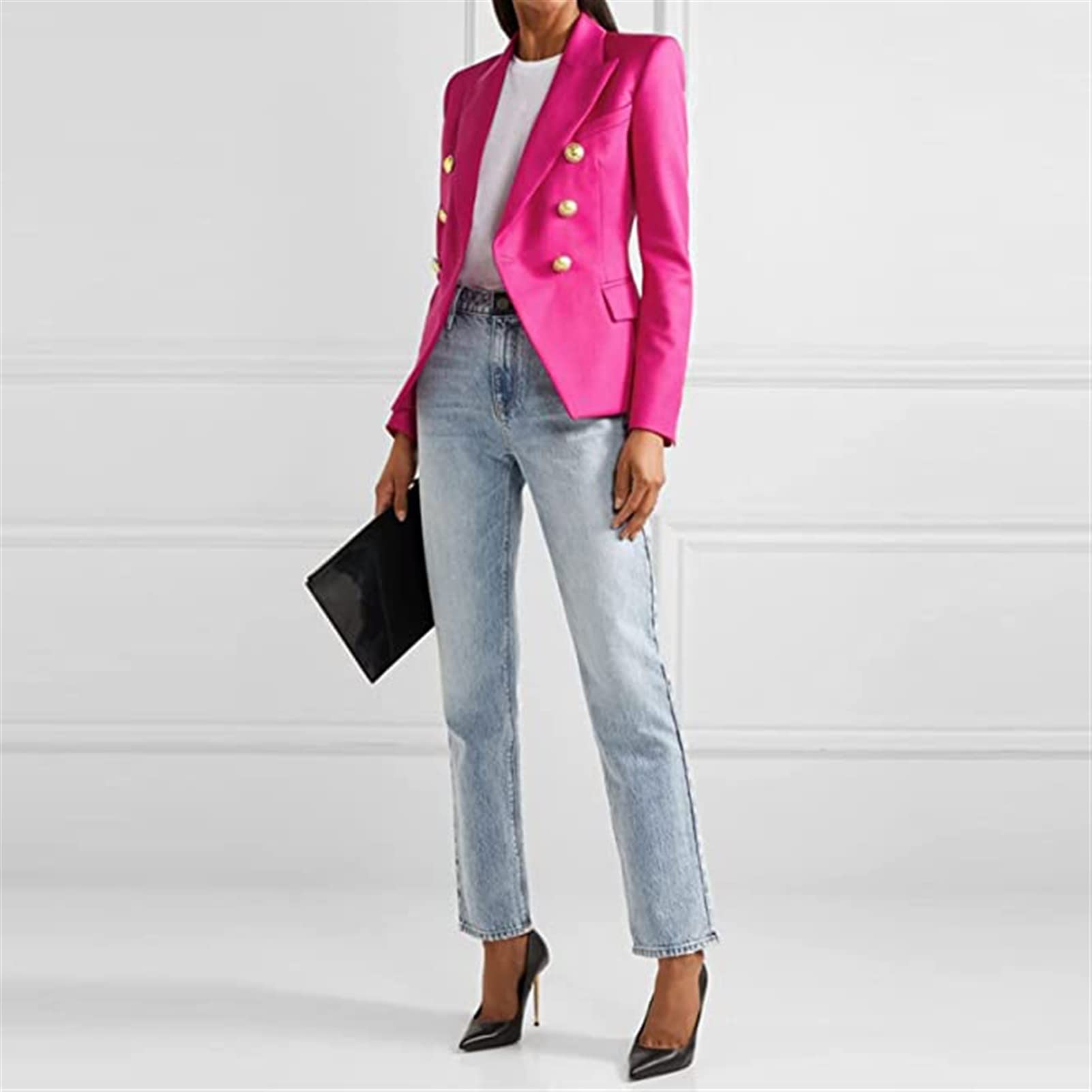 Damen Lange Mantel Jacke Frauen Blazer doppelreihig Lange Ärmel Büro schicke Oberteile Mantel weibliche lässige Oberbekleidung