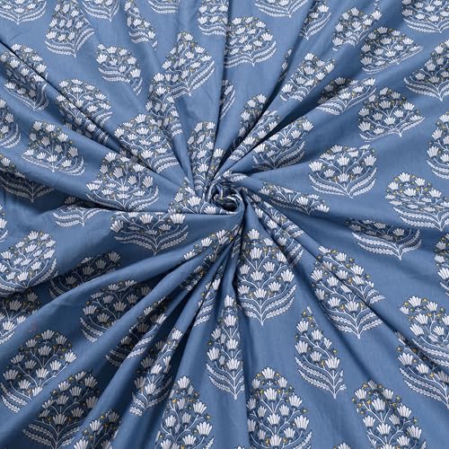 Image of Huesland by Ahmedabad Cotton 144 TC Cotton Elastic Fitted Bedsheet King Size with 2 Pillow Covers | 72 x 78 inches
