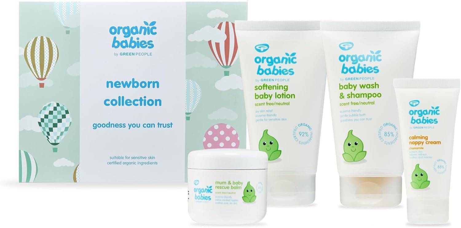 Green People Set Neonato per Bambini | Regali per Mamma e Bambino Naturali e Biologici, Neonato Accessori Utili per Baby-Shower, Rivelazione di Genere
