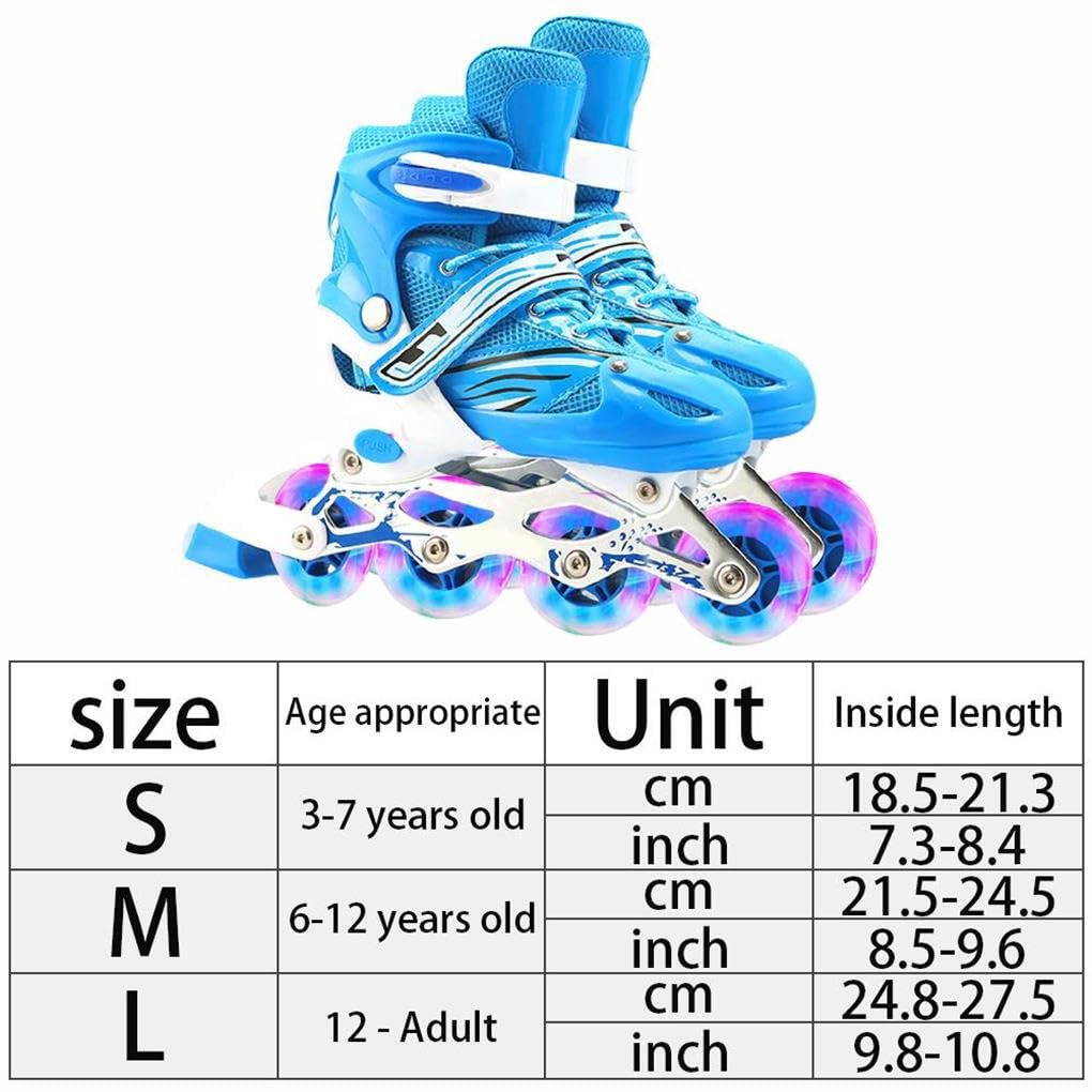 1 Paio 2 in 1 Pattini Scarpe Roller Unisex Bambini Bambini Parco Cortile Parco Giochi Attrezzatura per Pratica di Pattinaggio per Ragazzi, Blu m