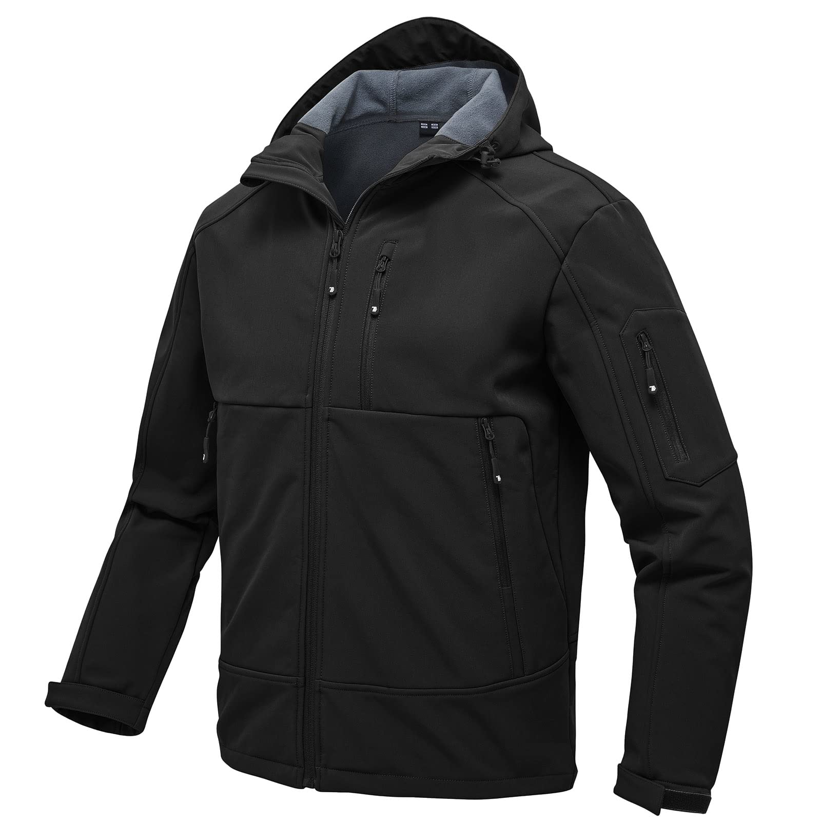 JHMORP Men's Spring Fall Jackets Waterproof Lightweight Full Zip Hiking Work Softshell Fleece Jacket Coat