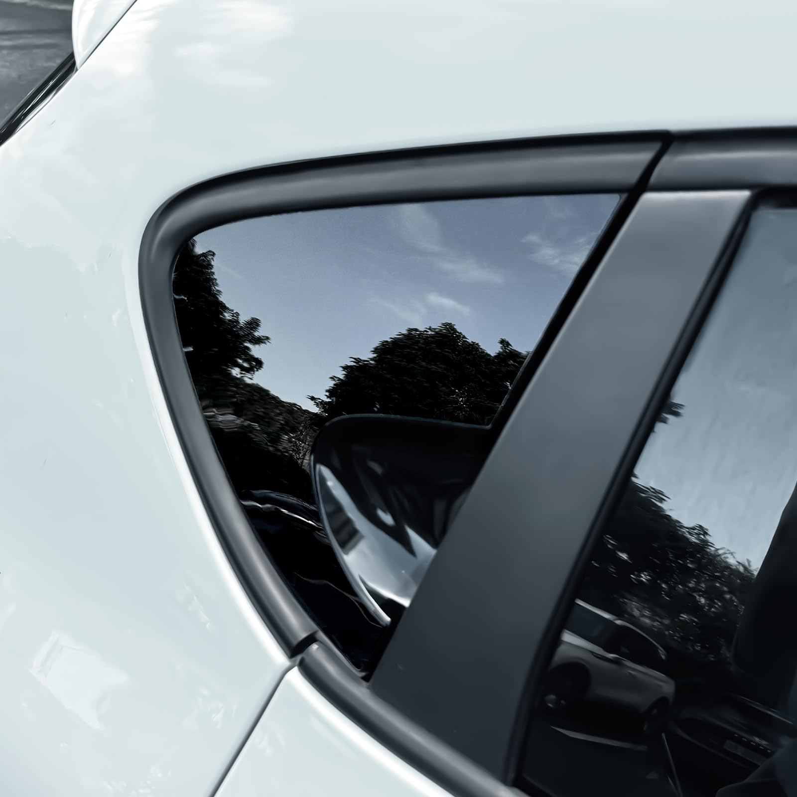 KUNGKIC Para Seat Leon 2005-2012 Coche Ventana Trasera Triangular Pegatina Exterior Decorativa Accesorios Regalo, ABS (Negro)