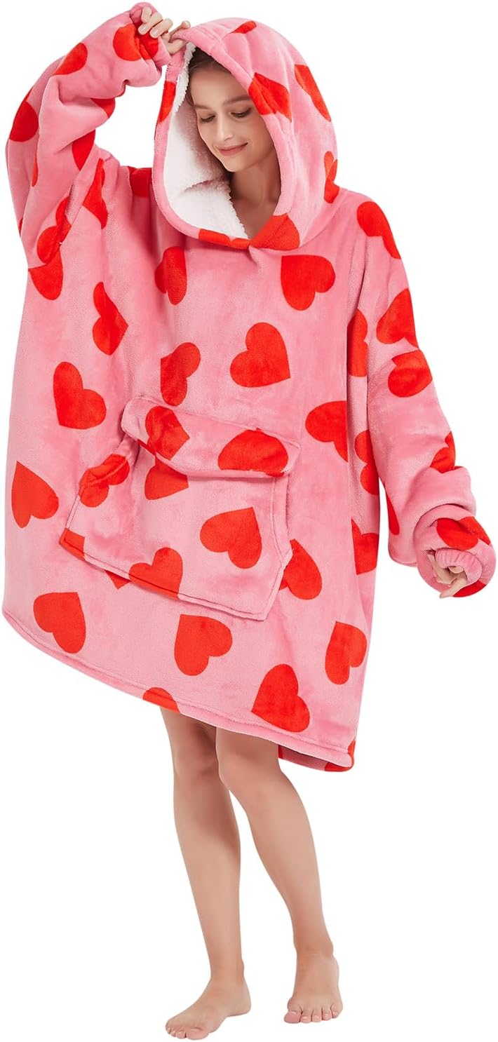 Fiosnow Love Blanket Hoodies for Women and Men Adult Oversize Wearable Blanket Hoodies for Soft and Warm - Image 6