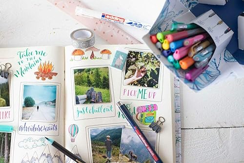 Miniatura 4 de edding Colour Happy Big Box - Juego de 70 bolígrafos de pincel, bolígrafos de color, rodillo de gel, bolígrafo pastel, bolígrafo de punta fina -