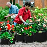 Mactoou Pflanzsack für Tomaten, 5 Stück 27 L Stofftöpfe Mit Griffen für Gemüse und Pflanzen - 7 Gallonen – Ansicht 5
