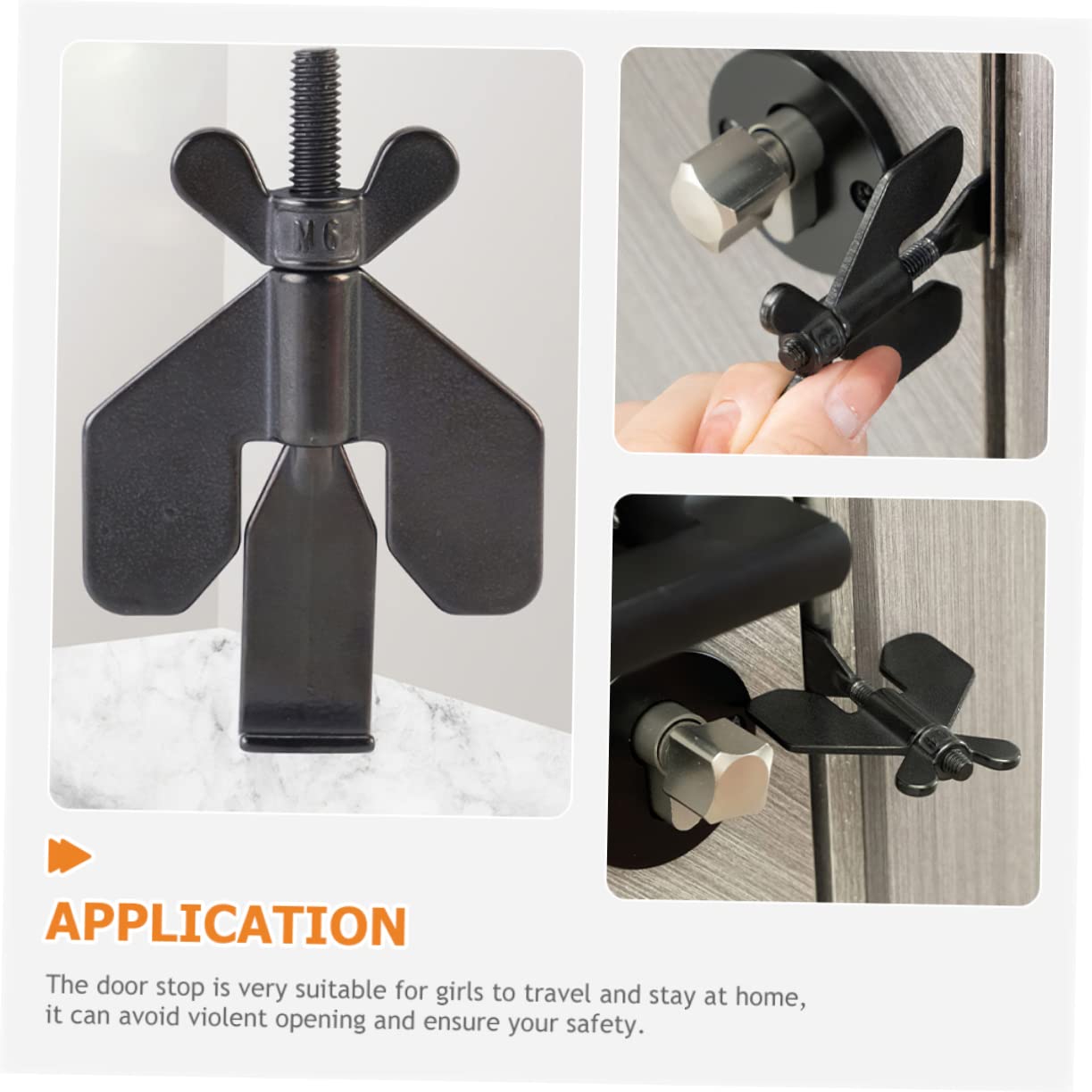 VILLCASE 4 Pièces Verrou de Porte Portable pour Domicile Dispositif de Blocage pour Appartements Hôtels Dortoirs pour Femmes Voyageant Seules