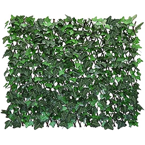 Sumery Expandable Fence Privacy Screen for Balcony Patio Outdoor,Decorative Faux Ivy Fencing Panel,Artificial Hedges (Single Sided Leaves) (1, Green-Ivy)