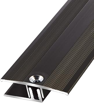 Floor Transition Strip for Gap, 4.5cm Wide Flooring Trim T Molding with Snap Track, Indoor Balcony Kitchen Door Transition Strip for Similar Height Floors Laminate, Gold/Gray