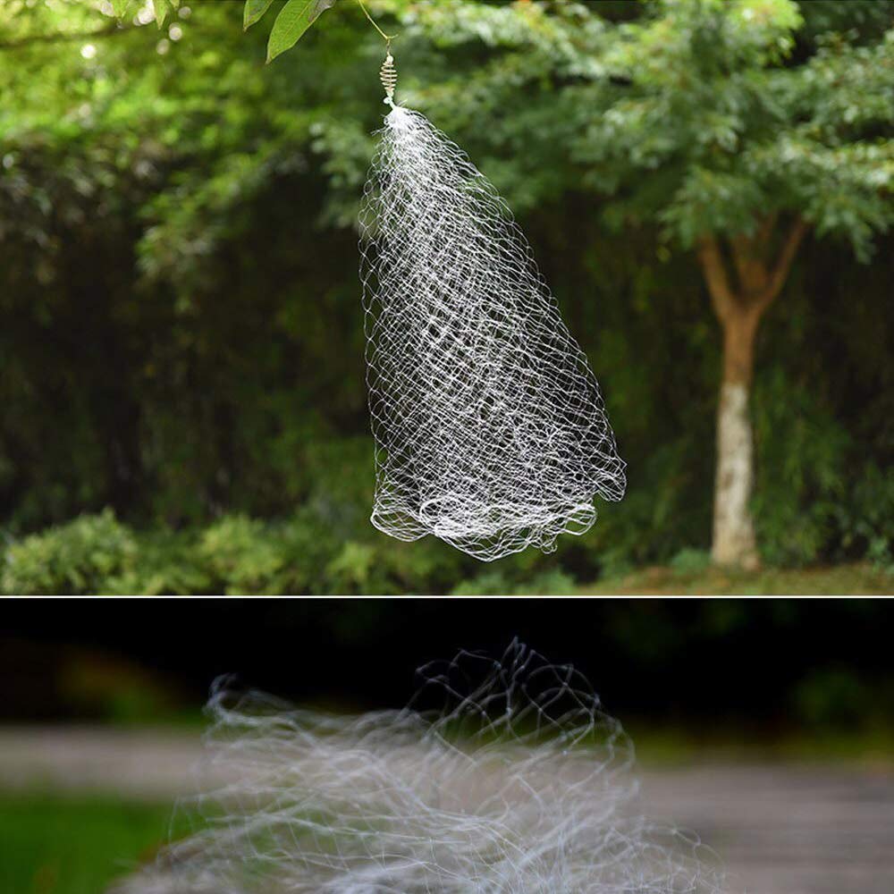 Eruptive Fish Hook Net,About 23 inches,Fishing Trap,with 2 Pcs Green Beads,5 pcs,10 mesh