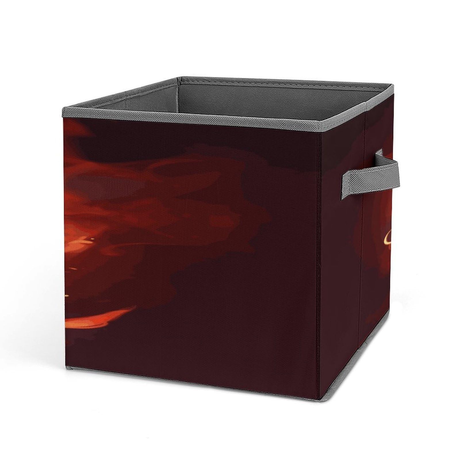 Fodpand Style Flame Rose Storage Cubes Foldable Decorative Fabric, Storage Bins Baskets With Handles, Closet Organizers And Storage For Home, Office,Closet, Clothes