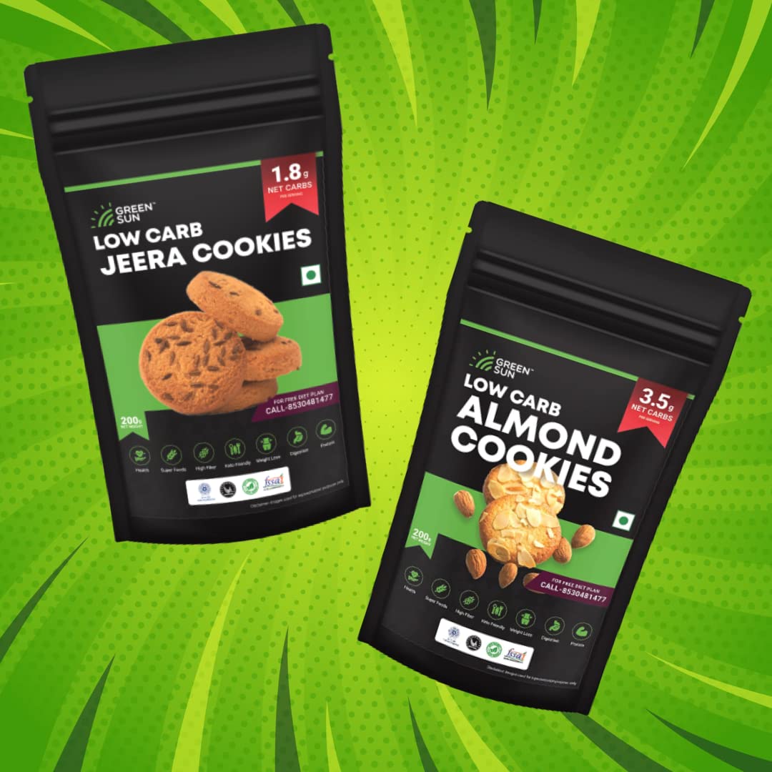 Green Sun Low Carb Gift Hamper Box Cookies Combo Pack (Each 200 Gram Pack, Total 400 Gram)-image-20