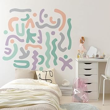 Amazon Co Jp 壁紙屋本舗 貼ってはがせる ウォールステッカー 水で貼れる アブストラクト アート カラフル キッズ かわいい 部屋 インテリア 壁飾り 壁紙 Hattan ポップ Pop ナミナミ 31枚セット Lollipop Hab2 16 Diy 工具 ガーデン