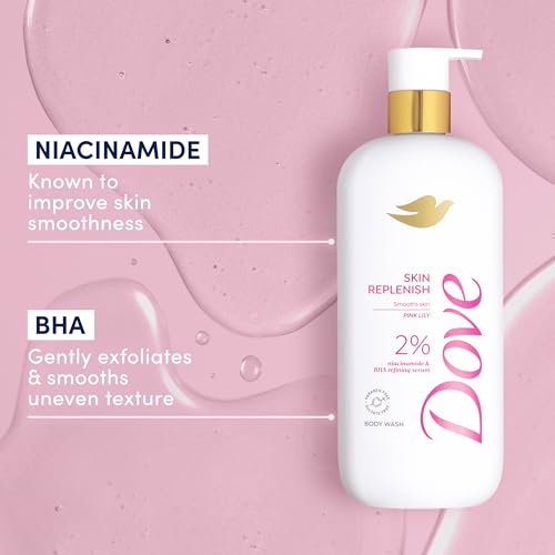 Unilever Dove Serum Body Wash Skin Replenish smooths skin with Niacinamide & BHA Serum 18.5 Fl Oz